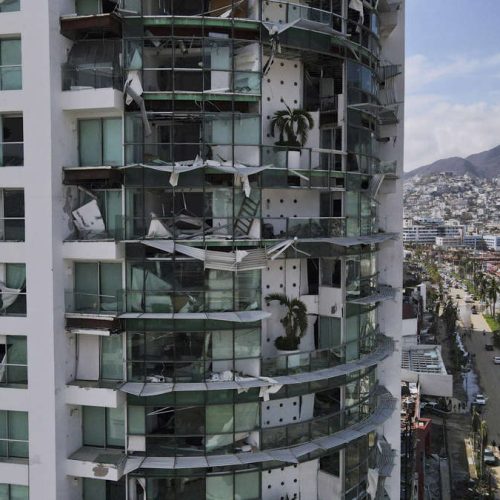 FILE - Damaged buildings stand after Hurricane Otis ripped through Acapulco, Mexico, Oct. 26, 2023. (AP Photo/Felix Marquez, File)